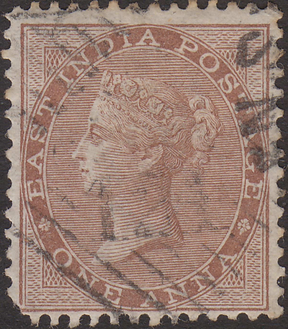 India used Aden 1856 QV 1a Used with part STEAMER POINT 124 Postmark