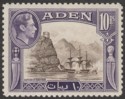 Click for more photos and details Aden 1939 KGVI Capture of Aden 10r Sepia and Violet Mint SG27