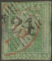 Click for more photos and details India used Aden 1854 QV 2a Green Used with 124 Aden Postmark SG Z7 cat £100
