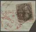 Click for more photos and details India 1858 QV 4a Used Piece with Aden Steamer Point Paid Transit Proud PD2