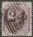 Click for more photos and details India used Aden 1860 QV 8p Purple Used with 124 Aden Postmark SG Z26 cat £50