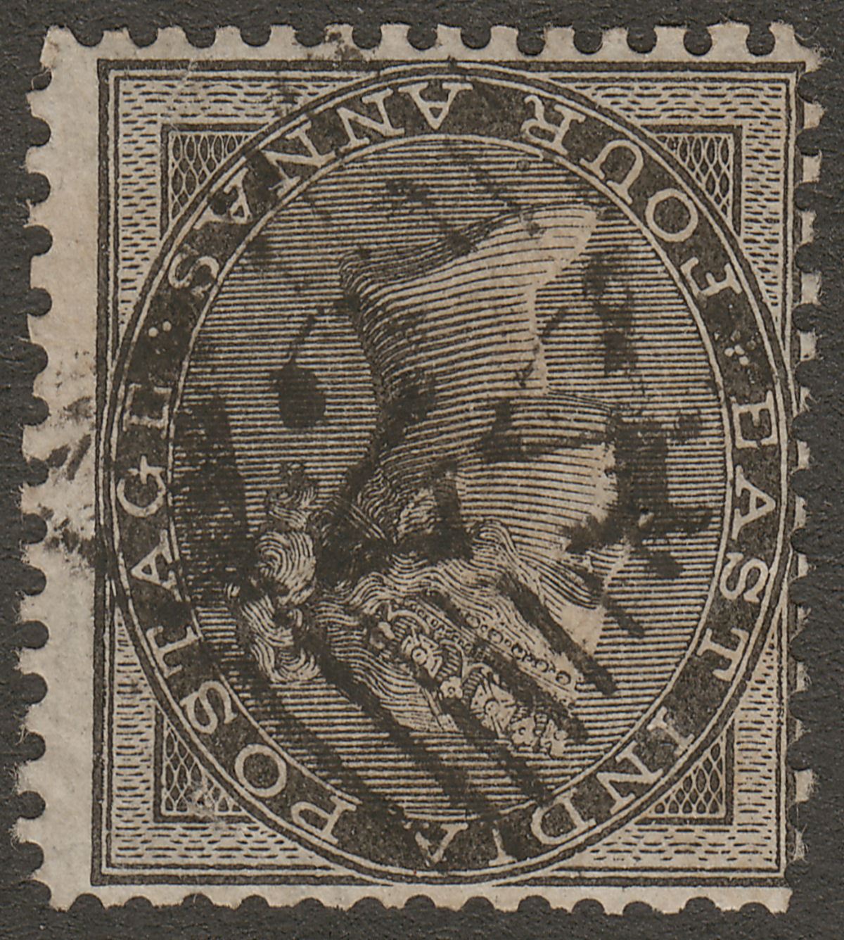 India used Aden 1856 QV 4a Black Used 124 Aden Postmarks SG Z22 cat £20