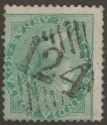 Click for more photos and details India used Aden 1865 QV 4a Green Used 124 Aden Postmark SG Z31 cat £85