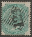 Click for more photos and details India used Aden 1866 QV 4a Green Used 124 Aden Postmark SG Z37 cat £18