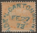 Click for more photos and details India used Aden 1872 QV 2a Used blue ADEN-CANTONMENT 124 Duplex Postmark KD7
