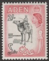 Click for more photos and details Aden 1965 QEII 2sh Black and Carmine-Rose Mint SG86