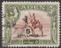 Click for more photos and details Aden 1951 KGVI Camel Corps 5sh on 5r Red-Brown and Olive-Green Used SG45