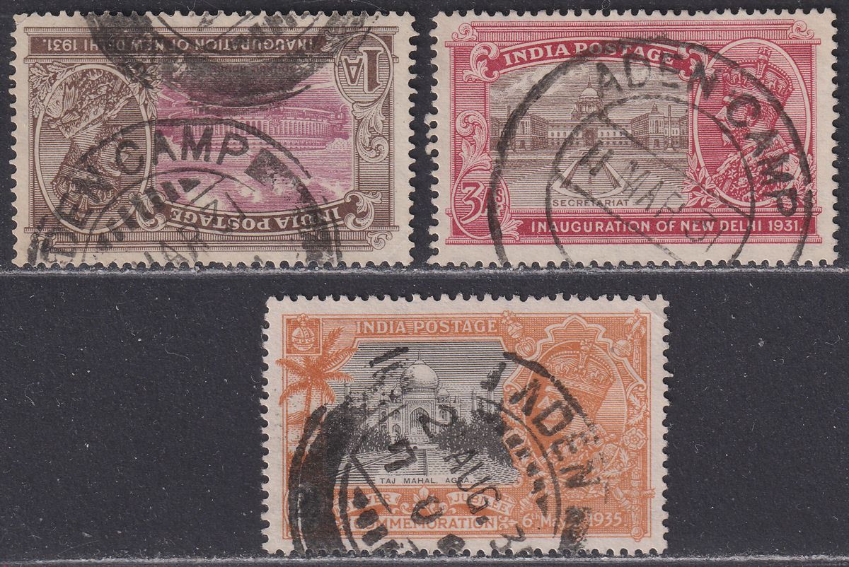 India used Aden 1931-35 KGV Selection to 3a Used with ADEN Postmarks
