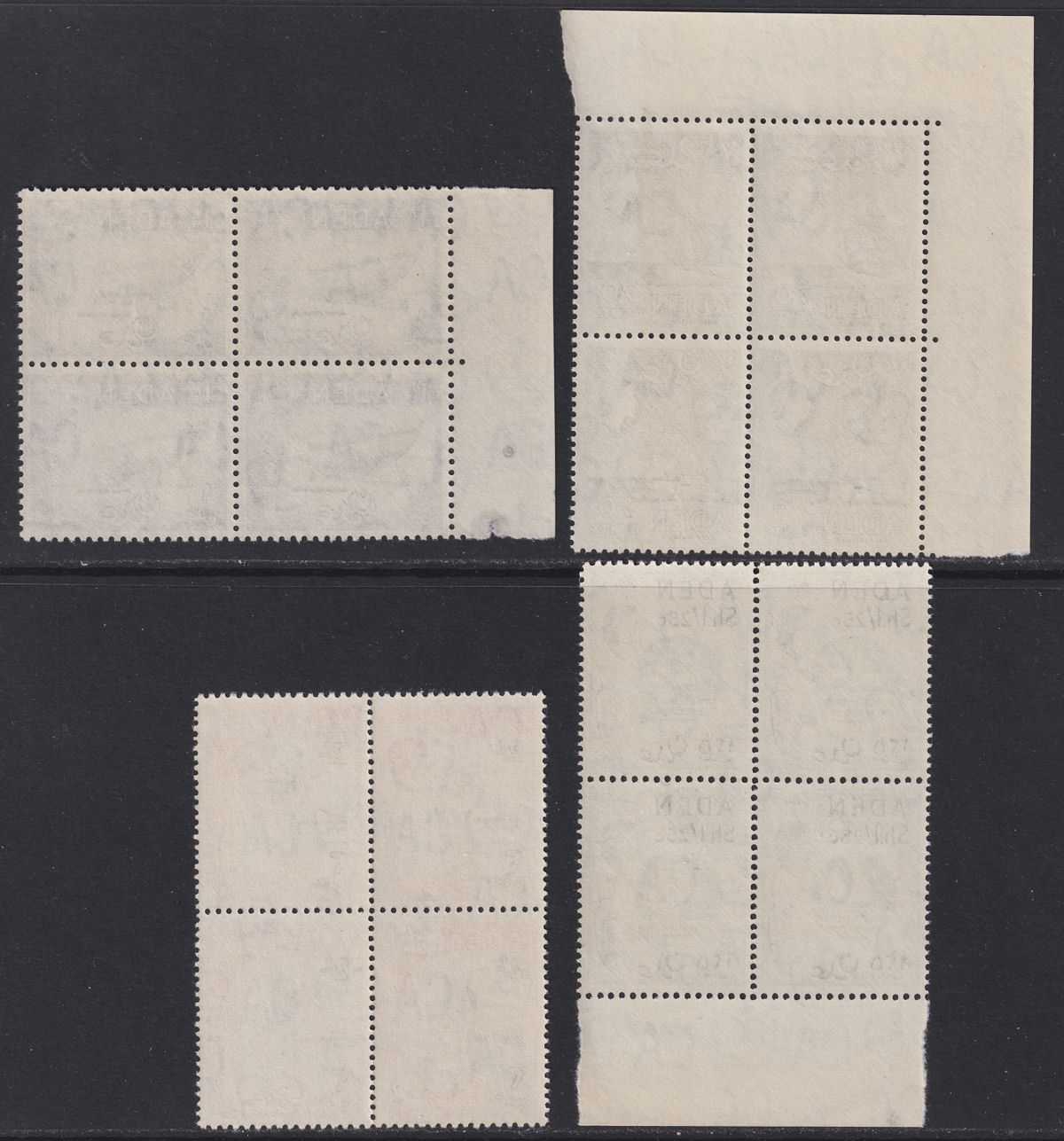 Aden 1964-65 Queen Elizabeth II wmk Block CA Set of Blocks Mint SG77-86 cat £320