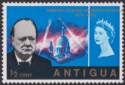 Click for more photos and details Antigua 1966 QEII Churchill ½c New Blue Gold Value Offset Mint SG170var