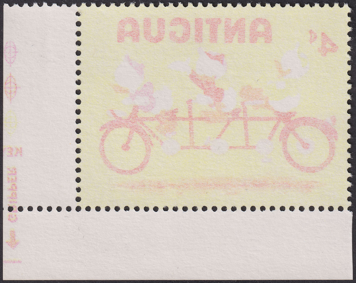 Antigua 1980 QEII Disney Year of the Child 4c Offset on Reverse UM Mint SG641var