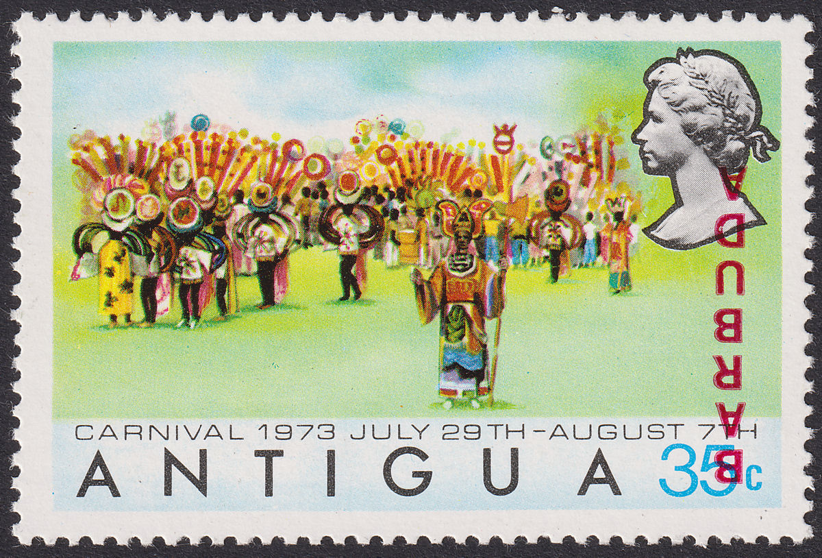 Barbuda 1973 QEII Royal Wedding 35c Overprint Inverted UM Mint SG102a cat £100
