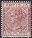 Click for more photos and details Antigua 1879 QV wmk CC 2½d Red-Brown Mint SG19 cat £550 with crease