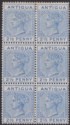 Click for more photos and details Antigua 1887 QV 2½ Ultramarine Block of 6 Mint SG27