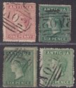 Click for more photos and details Antigua 1863-67 Queen Victoria wmk Small Star 1d, 6d Shades Used