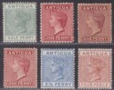 Click for more photos and details Antigua 1882-87 Queen Victoria wmk Crown CA Selection to 4d Mostly Mint