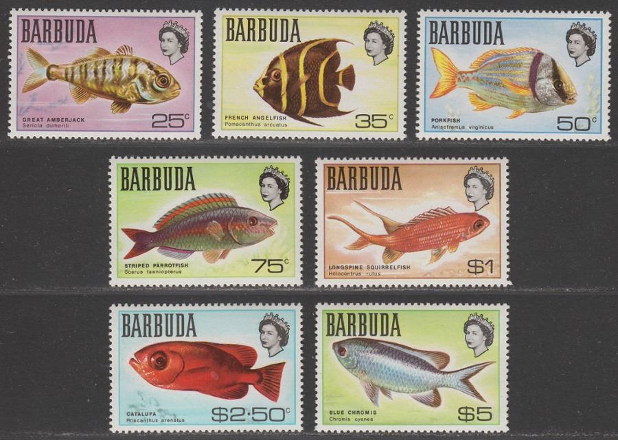 Barbuda 1969 QEII Fish Part Set to $5 Mint SG21-27 UMM