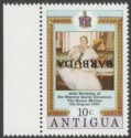 Click for more photos and details Barbuda 1980 QEII 80th Birthday Queen Mother 10c Overprint Inverted Mint SG533a