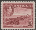 Click for more photos and details Antigua 1938 KGVI 2sh6d Brown-Purple Mint SG106