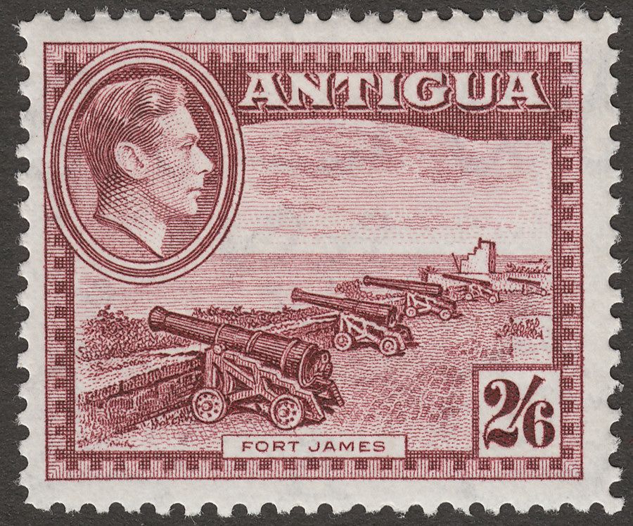 Antigua 1942 KGVI 2sh6d Maroon Mint SG106a