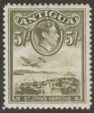 Antigua 1938 KGVI 5sh Olive-Green Mint SG107
