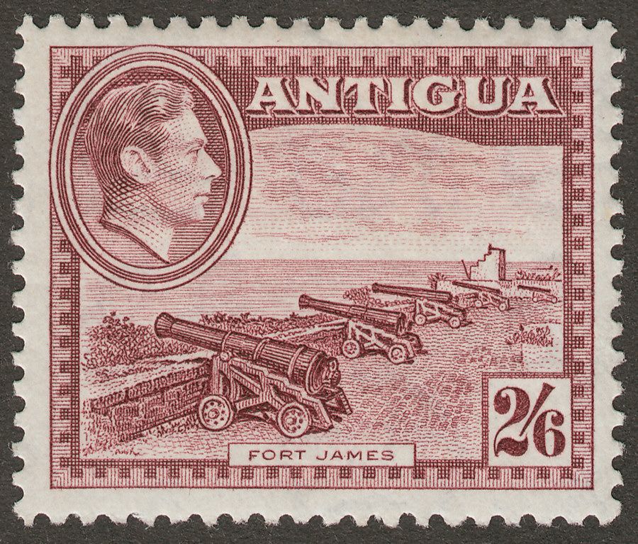 Antigua 1942 KGVI 2sh6d Maroon Mint SG106a
