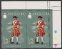 Click for more photos and details Antigua 1971 QEII Military Uniforms ½c Pair Misperforated UM Mint SG303