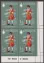 Click for more photos and details Antigua 1971 QEII Military Uniforms ½c Block of 4 Misperforated UM Mint SG303var