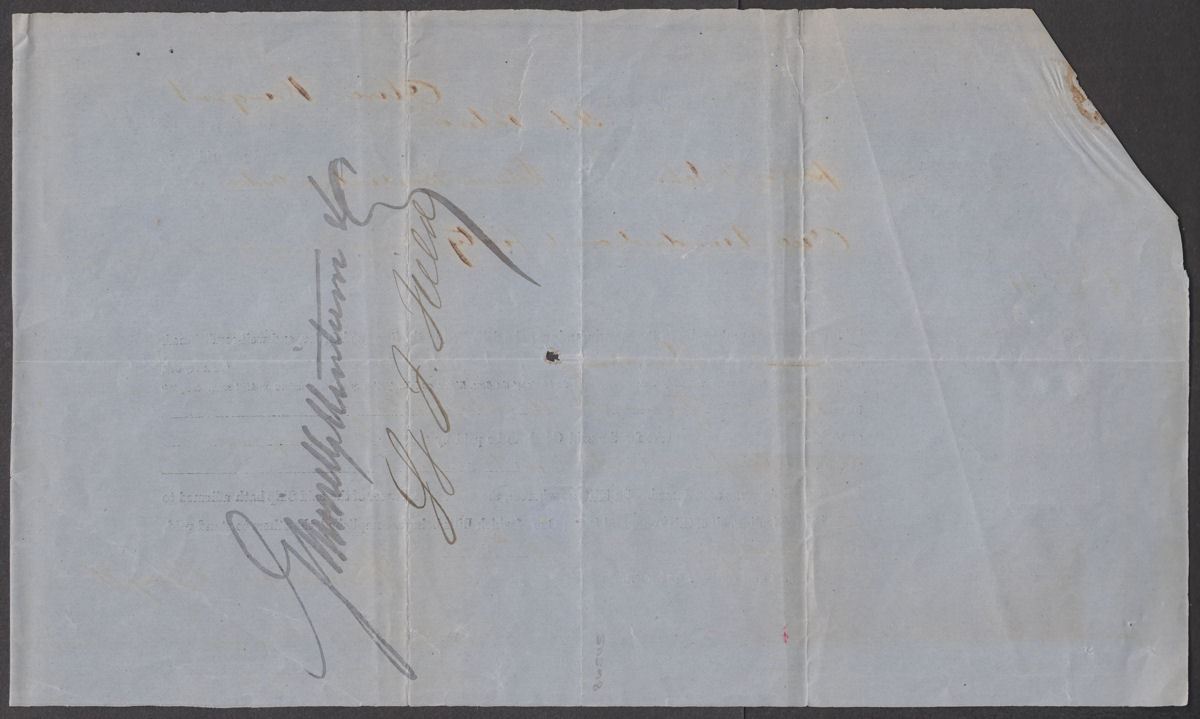 Antigua 1889 QV 1d Fiscally Used on Ship Bill of Lading Document sugar export