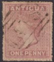 Antigua 1864 QV wmk Small Star 1d Dull Rose Used SG6 cat £55