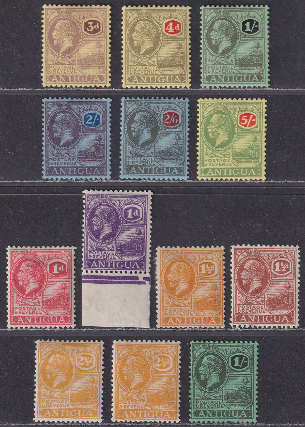 Antigua 1921-29 King George V Selection to 5sh Mostly Mint