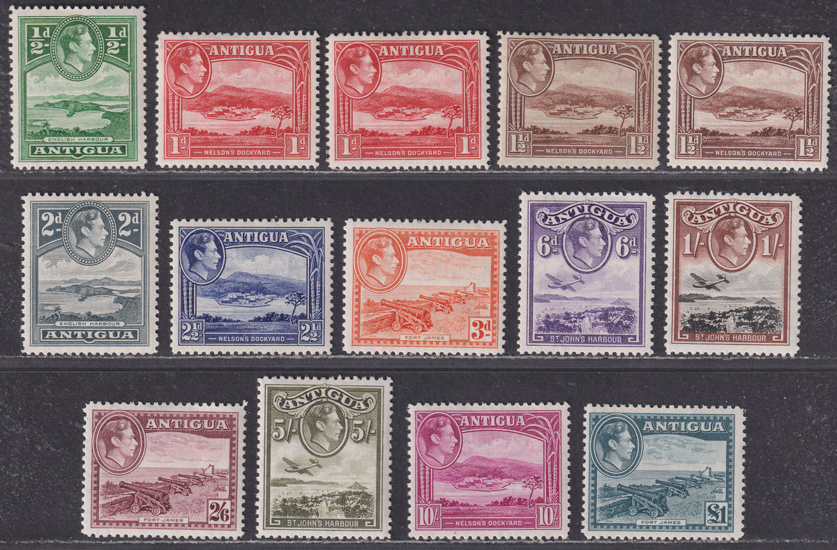 Antigua 1938 King George VI Set Mint SG98-109 cat £130 thin on £1