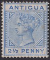 Antigua 1887 QV 2½d Ultramarine w Large 2 Slanting Foot Mint SG27a cat £180 TONE