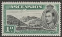 Ascension 1938 KGVI Green Mountain 1d Black and Green Mint SG39