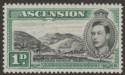Click for more photos and details Ascension 1938 KGVI Green Mountain 1d Black and Green Mint SG39