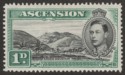 Click for more photos and details Ascension 1938 KGVI Green Mountain 1d Black and Green Mint SG39