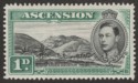 Ascension 1938 KGVI Green Mountain 1d Black and Green Mint SG39