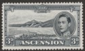 Ascension 1940 KGVI Long Beach 3d Black and Grey p13½ Mint SG42a