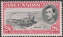 Click for more photos and details Ascension 1944 KGVI The Pier 2sh6d Black and Deep Carmine p13 Mint SG45c cat £32
