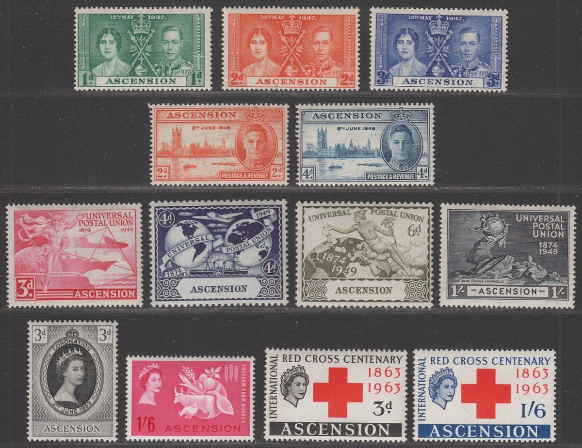 Ascension 1937-63 KGVI-QEII Omnibus Selection Mint incl Coronation, UPU