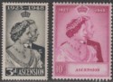 Click for more photos and details Ascension 1948 KGVI Royal Silver Wedding 3d, 10sh Mint SG50-51 cat £50