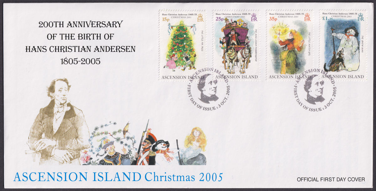Ascension 2005 QEII Christmas - Hans Christian Andersen Official First Day Cover