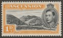 Click for more photos and details Ascension 1940 KGVI 1d w Spot on Medallion Flaw p13 Mint SG39b var