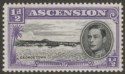 Ascension 1944 KGVI Georgetown ½d p13 with Frame Re-Entry Mint SG38b var
