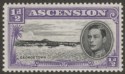 Click for more photos and details Ascension 1944 KGVI Georgetown ½d p13 with Frame Re-Entry Mint SG38b var