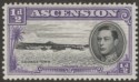 Click for more photos and details Ascension 1944 KGVI ½d p13 with Long Centre Bar to E Variety Mint SG38ba cat £90