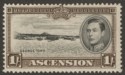 Click for more photos and details Ascension 1938 KGVI Georgetown 1sh p13½ w Frame Doubling Re-entry Mint SG44 var