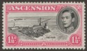 Click for more photos and details Ascension 1953 KGVI 1½d Black + R-Carm Variety Davit Flaw p13 Mint SG40fa c£150