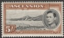 Ascension 1938 KGVI Long Beach 5sh Black and Yellow-Brown p13½ Mint SG46