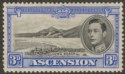 Click for more photos and details Ascension 1938 KGVI Long Beach 3d Black and Ultramarine Mint SG42